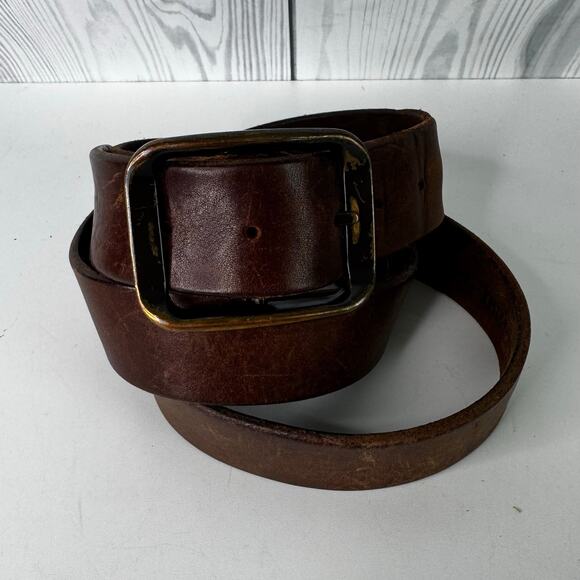 Duluth Trading Co Brown Leather Work Belt - Made in USA - Men's Size 48 - Picture 1 of 6